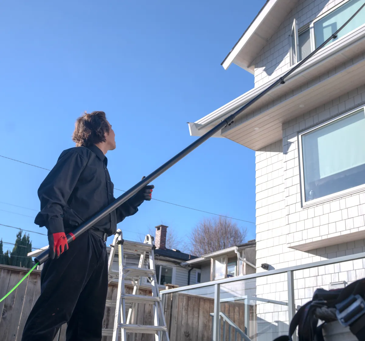 Roof Cleaning in Progress